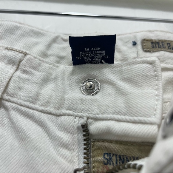 90s Ralph Lauren Girls Skinny White Jeans 2T - Picture 7 of 10